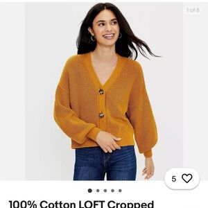 Loft Marigold Textured Knit Cotton Cardigan